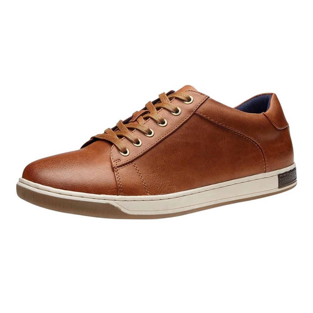 NEW Milan‎ Mens Casual Dress Shoes Tan Brown Vegan Leather Size 11